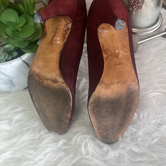 Vintage🧚♀️Luciano Suede Slip On Heel Pointed Toe Pumps Size EU 37.5 - Picture 7 of 16